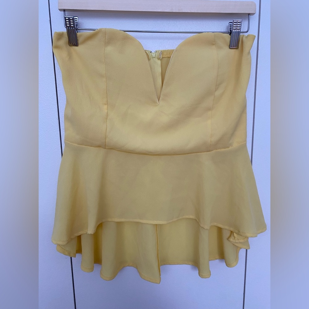 A’Gaci - Pastel Yellow Strapless Top